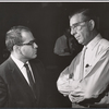 Playwright Ernest Kinoy and Dore Schary in rehearsal for the stage production Something About a Soldier