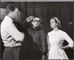 Ralph Meeker, Sal Mineo and Gretchen Walther in rehearsal for the stage production Something About a Soldier