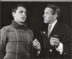 Sal Mineo and Kevin McCarthy in rehearsal for the stage production Something About a Soldier