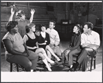 Claudia McNeil, Victoria Zussin [standing], Maureen Arthur, Helena Carroll, Gabriel Dell, Linda Lavin and Bob Dishy in rehearsal for the stage production Something Different