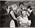 Linda Lavin [back to camera] Maureen Arthur, Claudia McNeil, Bob Dishy and Helena Carroll in rehearsal for the stage production Something Different