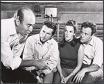 Carl Reiner, Gabriel Dell, Linda Lavin and Bob Dishy in rehearsal for the stage production Something Different