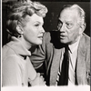 Barbara Britton and Melvyn Douglas in rehearsal for the stage production Spofford