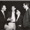 Neil Simon, Richard Benjamin, Anthony Perkins and Connie Stevens in publicity photo for the stage production The Star-Spangled Girl