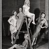 Maggie Hayes, Maggie McNamara, Nancy Kelly [at right] and unidentified others in rehearsal for the stage production Step on a Crack
