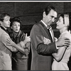 Donald Madden, Nancy Kelly, Gary Merrill and Maggie McNamara in rehearsal for the stage production Step on a Crack