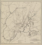 Map showing suggested connections between the trunk line railroads and the proposed narrows tunnel connecting with suggested industrial railroads along the New York City waterfront