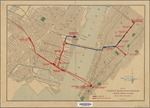 Map of Hudson & Manhattan Railroad Hudson tunnel system 