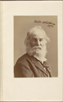 Portrait photograph of Walt Whitman, signed, dated.