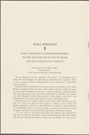 "Analysis of Poems," i.e. Leaves of Grass, by Richard Maurice Bucke, revised, annotated and corrected by Walt Whitman
