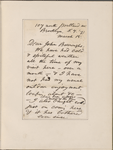 Burroughs, John, ALS to. Mar. 15, [1872]. Previously Mar. 15, [1871].