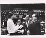 Jack Benny [right] and unidentified others in the 1962 stage event Salute to the President