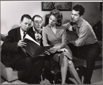Betsy Von Furstenberg [second from right], Douglass Watson [right] and unidentified others in the stage production Season of Choice