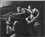 James Dean, Arthur Kennedy, Constance Ford and Roy Fant in the stage production See the Jaguar