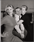 Judy Carrol, David Wayne and Nancy Olson in rehearsal for the stage production Send Me No Flowers