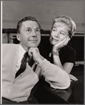 David Wayne and Nancy Olson in rehearsal for the stage production Send Me No Flowers