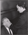 Ed Begley and Anne Hegira in rehearsal for the stage production A Shadow of My Enemy