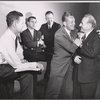 Gene Raymond and Ed Begley [right] in rehearsal for the stage production A Shadow of My Enemy