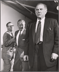 Mason Adams, Gene Raymond and Ed Begley in rehearsal for the stage production A Shadow of My Enemy