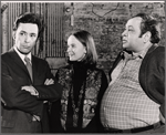 Will MacKenzie, Margaret Ladd and Richard Castellano in rehearsal for the stage production Sheep on the Runway