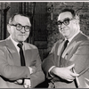 Martin Gabel and Art Buchwald in publicity photo for the stage production Sheep on the Runway