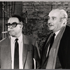Art Buchwald and Robert Whitehead in publicity photo for the stage production Sheep on the Runway