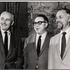 Robert Whitehead, playwright Art Buchwald and Gene Saks in publicity photo for the stage production Sheep on the Runway