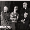 Leland Hayward, Julie Harris and Harry Kurnitz in rehearsal for the stage production A Shot in the Dark