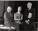 Leland Hayward, Julie Harris and Harry Kurnitz in rehearsal for the stage production A Shot in the Dark