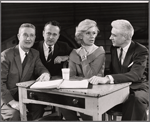 Charles Gaynor [left], Carol Channing [second from right], Oliver Smith [right] and unidentified [second from left] in rehearsal for the stage production Show Girl
