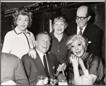 Nancy Walker [left], George Burns [second from left], Phil Silvers [second from right], Carol Channing [right] and unidentified [center] in rehearsal for the stage production Show Girl