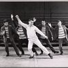 Richard D'Arcy [front] and Les Quat 'Jeudis in rehearsal for the stage production Show Girl