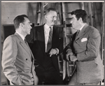 Tyrone Guthrie, Kurt Kasznar and unidentified [left] in the 1955 stage production of Six Characters in Search of an Author