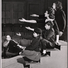 Jennifer Nebesky, Frank Kelleher, Barbara Colby, Richard Dysart, Joan Croydon and William Ball in the 1963 stage production of Six Characters in Search of an Author