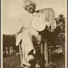 Five photographs. SLC in a wicker chair, summer 1908, Redding, CT.