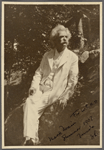 Five photographs. SLC on a rockery, summer 1907, Tuxedo, NY.