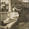 SLC smoking pipe on verandah and by rockery, Tuxedo 1907.