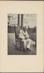 Seven photographs. SLC on a verandah, smoking. Photograph series, "the progress of a moral purpose..." Printed version of all seven pictures with accompanying introduction.