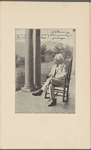 Seven photographs. SLC on a verandah, smoking. Photograph series, "the progress of a moral purpose..." Printed version of all seven pictures with accompanying introduction.