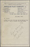 Agreements, correspondence, forms, statements from various theatrical agencies concerning Samuel Langhorne Clemens from the files of the American Play Company.