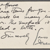 Lyon, Isabel. Miscellaneous note to W. T. H. Howe.
