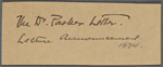 Lyon, Isabel. Holograph notes on the Dr Parker letter.