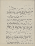 Lyon, Isabel. Holograph notes on the Dr Parker letter.