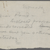 ["Mark Twain"-Cable readings.] Draft of program for Wednesday [Oct. 15 1884?]