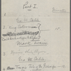 ["Mark Twain"-Cable readings.] Draft of program for Wednesday [Oct. 15 1884?]