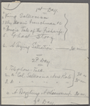 ["Mark Twain"-Cable readings.] Draft of 5 programs, November 1884, in SLC's hand.