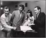 Edward Winter, Jerry Orbach, Jill O'Hara and Robert Moore in rehearsal for the stage production Promises, Promises