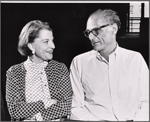 Betty Field and Arthur Miller in rehearsal for the touring stage production The Price