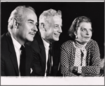 Harold Gary, Shepperd Strudwick and Betty Field in rehearsal for the touring stage production The Price