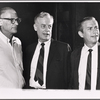 Playwright Arthur Miller, Shepperd Strudwick and Michael Strong in rehearsal for the touring stage production The Price